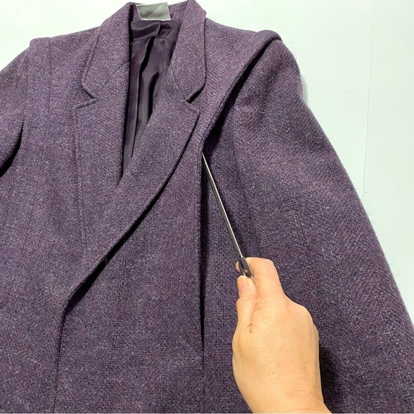 Madeleine Wool Blazer Jacket Herringbone Size 36 6/8 - Picture 7 of 16